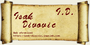 Isak Divović vizit kartica